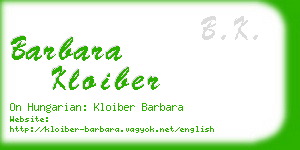 barbara kloiber business card